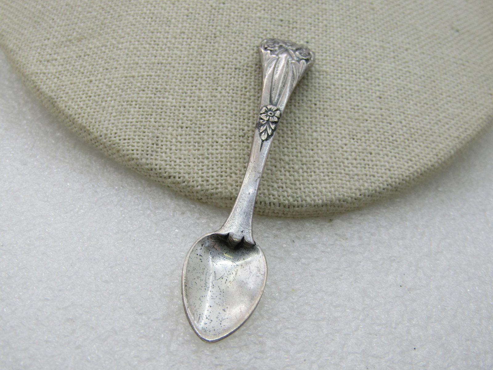 Vintage Coro Pegasus Sterling Floral Spoon Brooch, Mid-Century (1 of 6)