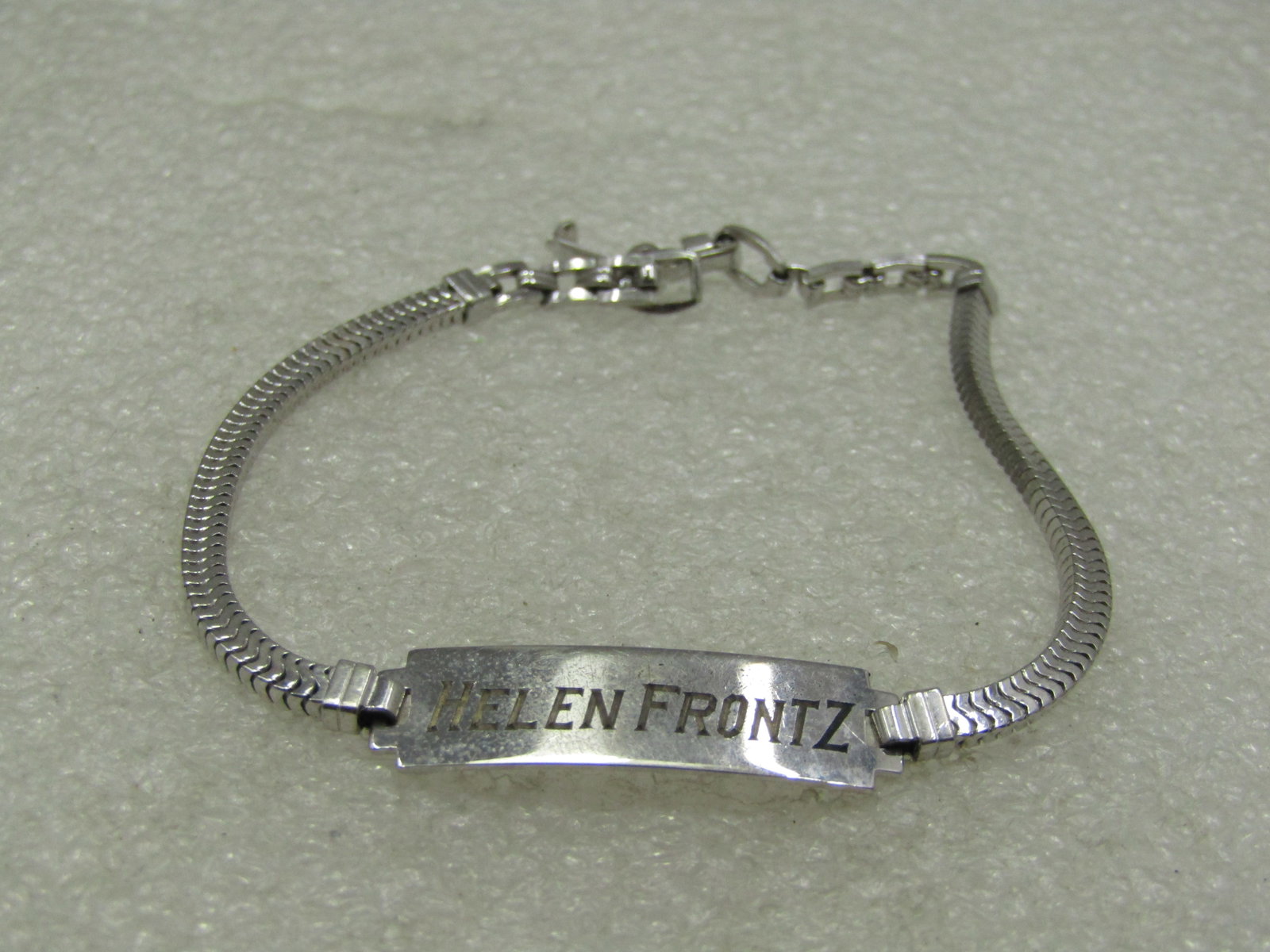 Vintage Sterling I.D. Bracelet, Engraved Helen Fritz, 6.75" (1 of 4)