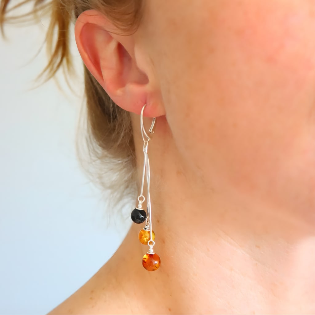 Lithuanian amber earrings - 2
