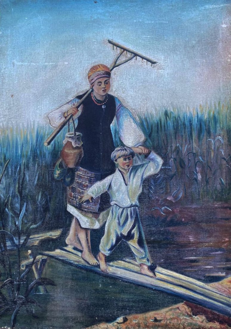 Oil painting On the masonry Unknown artist: Title: Oil painting On the masonry Unknown artist Description: NOT 47 *** ABOUT THIS PAINTING *** * TITLE: On the masonry * ARTISTS: Unknown artist * SIZE: 103x75 cm/40.55x29.52 inches' * MEDIUM: