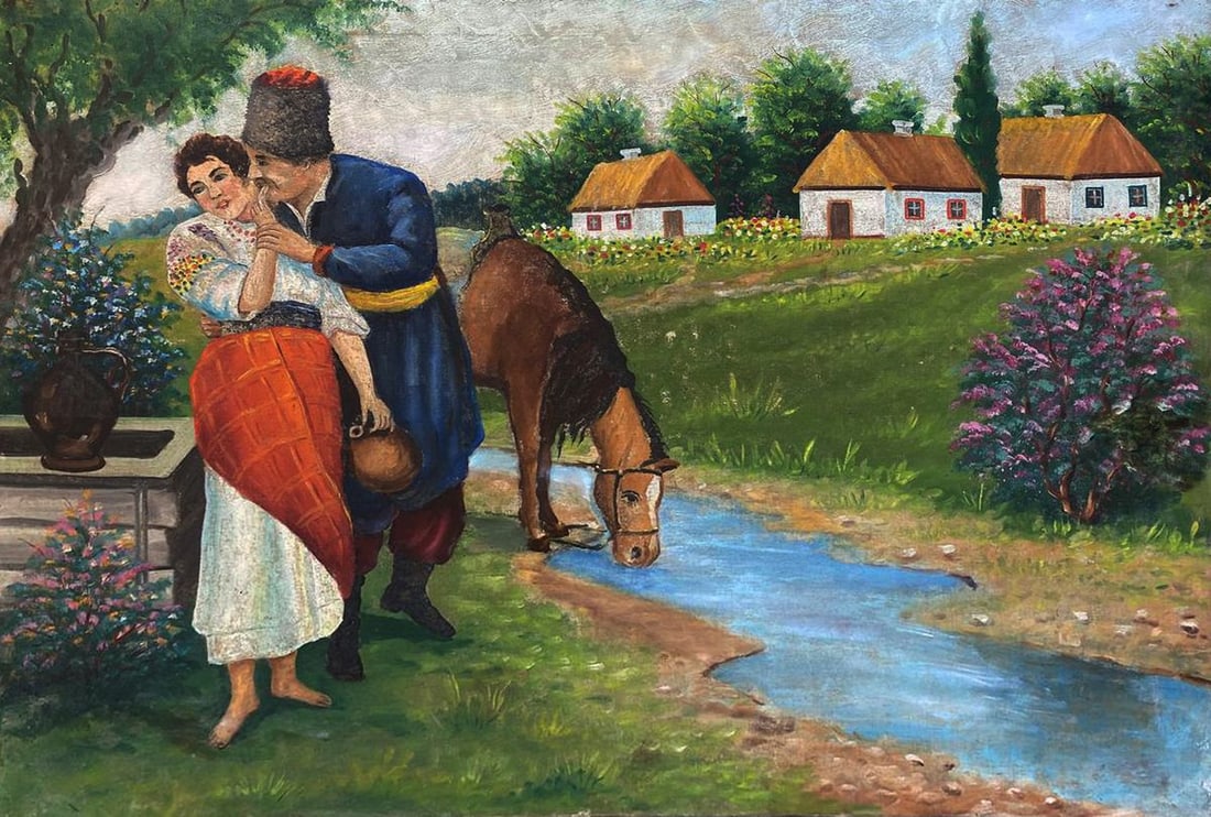 Oil painting Days at the Well Unknown artist: Title: Oil painting Days at the Well Unknown artist Description: NOT 54 *** ABOUT THIS PAINTING *** * TITLE: Days at the Well * ARTISTS: Unknown artist * SIZE: -x- cm/-x- inches' * MEDIUM: oil,