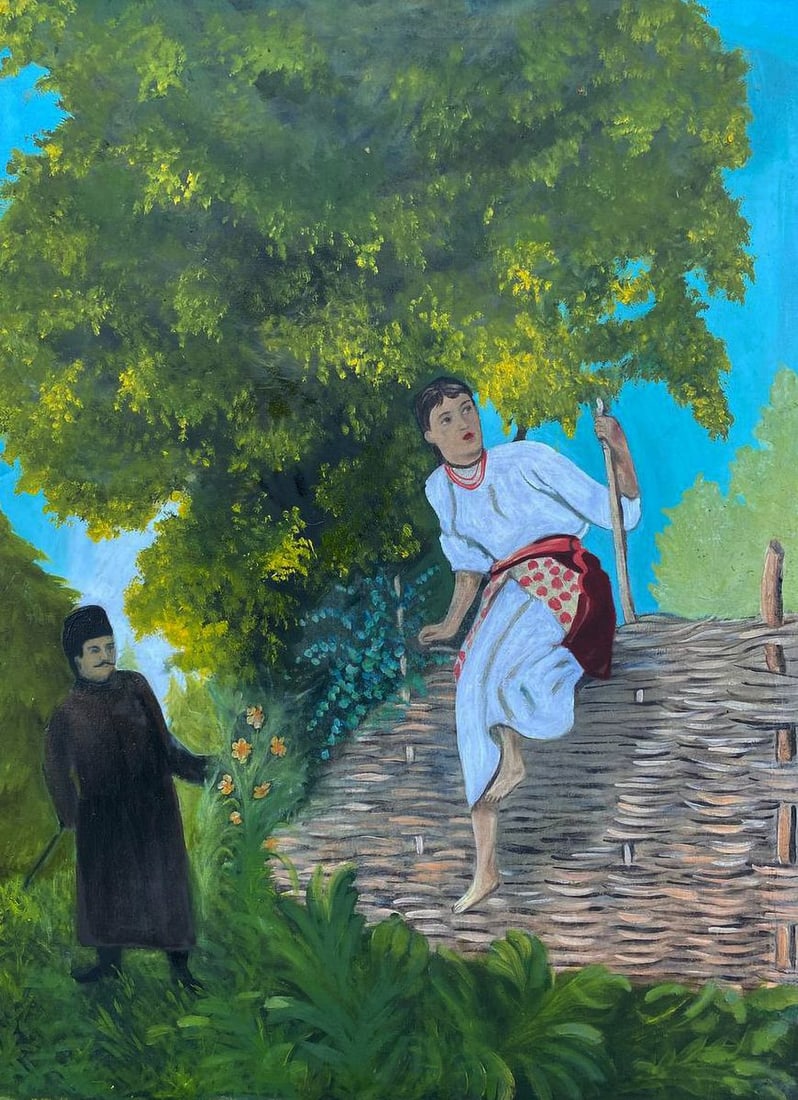 Oil painting Through the crossing Unknown artist (1 of 5)