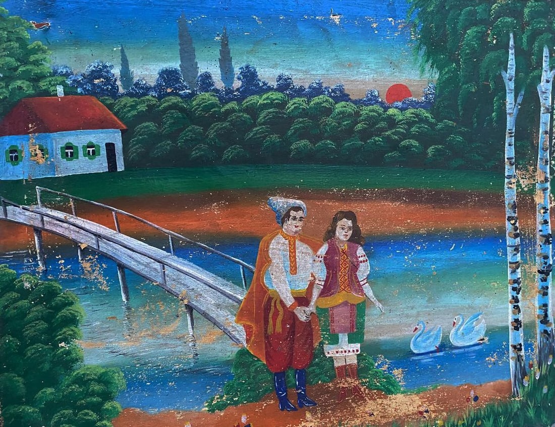 Oil painting Couple with swans Unknown artist: Title: Oil painting Couple with swans Unknown artist Description: NOT 65 *** ABOUT THIS PAINTING *** * TITLE: Couple with swans * ARTISTS: Unknown artist * SIZE: 66x54 cm/25.98x21.25 inches' *