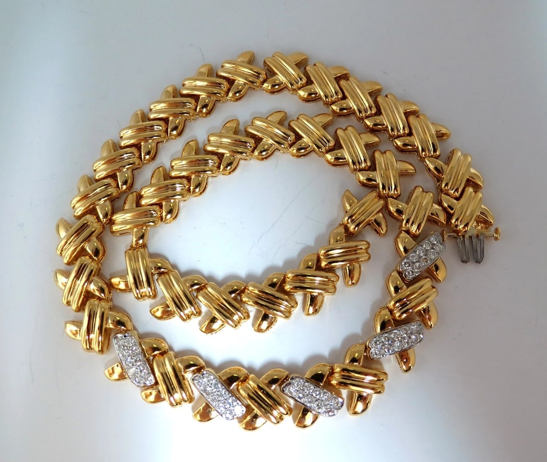 2.00ct. diamonds cross-linked "X" eternity necklace. 14kt. Durable Prime+** (1 of 7)