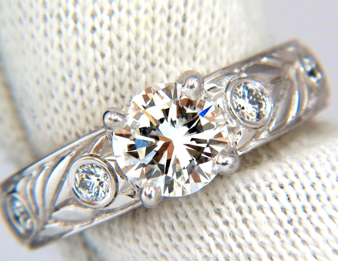 GIA certified 1.30ct. Round cut Natural diamonds ring G/VVS-1 Platinum** (1 of 9)