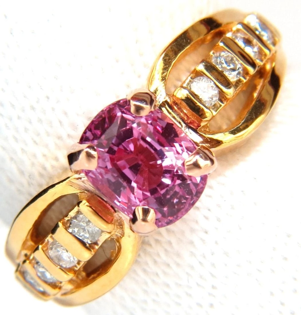 GIA Certified 2.27ct Natural No Heat Pink Sapphire Diamond Ring Unheated** (1 of 8)
