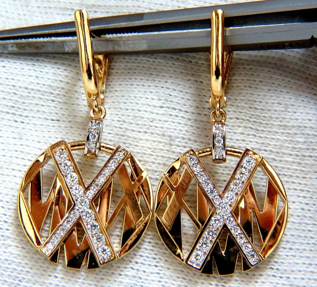 Cosmopolitan Mod X Diamond dangle earrings 14kt** (1 of 5)