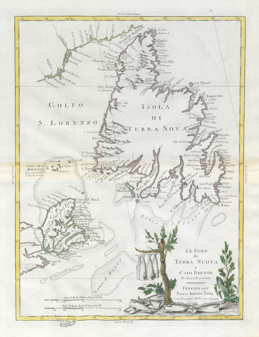Le isole di Terra Nuova e Capo Breton Newfoundland Cape Breton. ZATTA 1779 map (1 of 1)