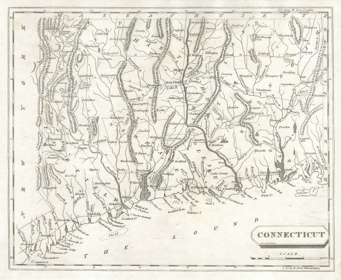 Connecticut state map by Arrowsmith & Lewis 1812 old antique plan chart: Title: Connecticut state map by Arrowsmith & Lewis 1812 old antique plan chart Description: Connecticut' by Arrowsmith, Aaron & Lewis, Samuel. Published 1812. Antique steel engraved map. Size 25 x 20 