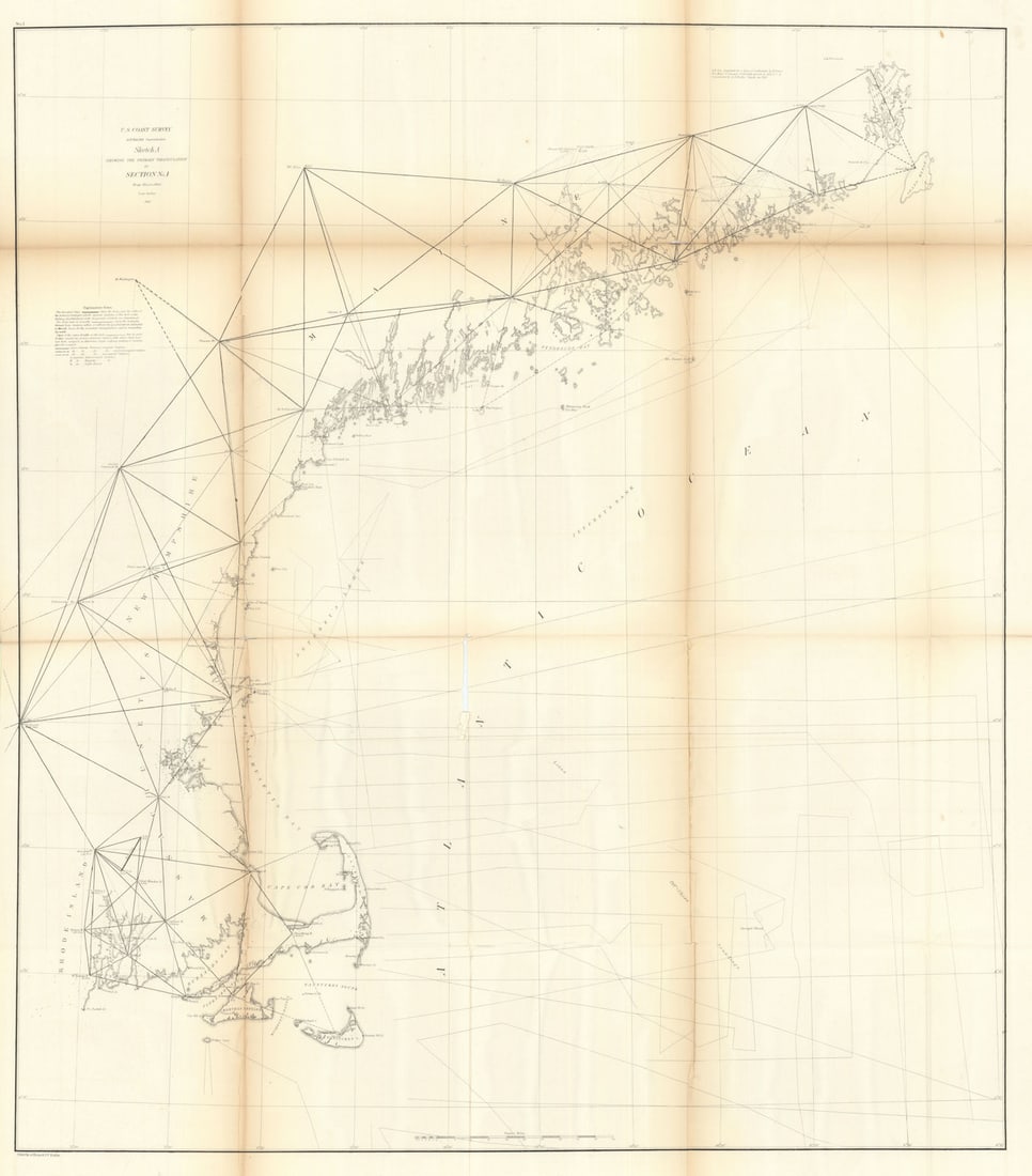 US Coast Survey chart §I A Narragansett—Passamaquoddy. New England 1860 map (1 of 1)