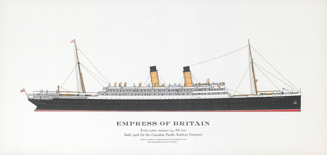 Empress of Britain ocean liner 1906. Canadian Pacific. Fairfield, Clyde 1961 (1 of 1)