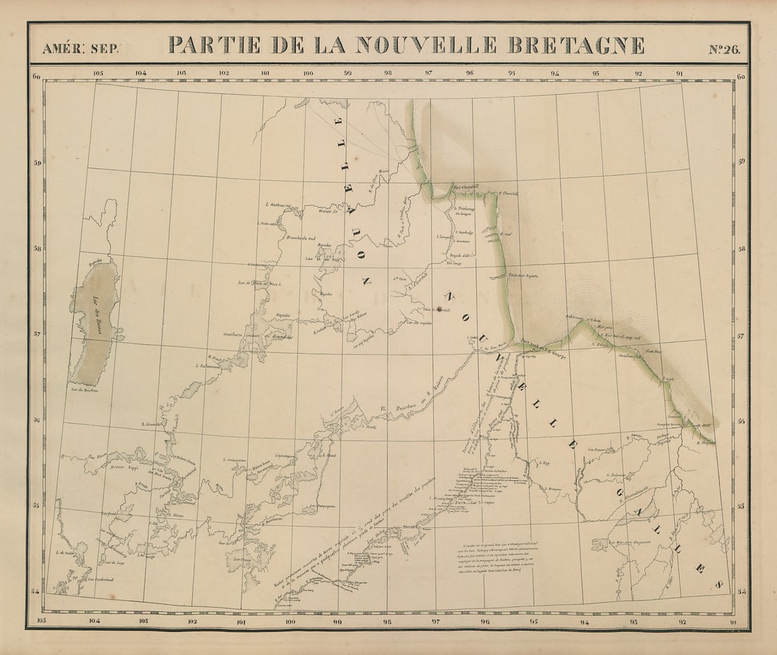 Amér Sep Partie de la Nouvelle Bretagne #26 North Manitoba VANDERMAELEN 1827 map (1 of 1)