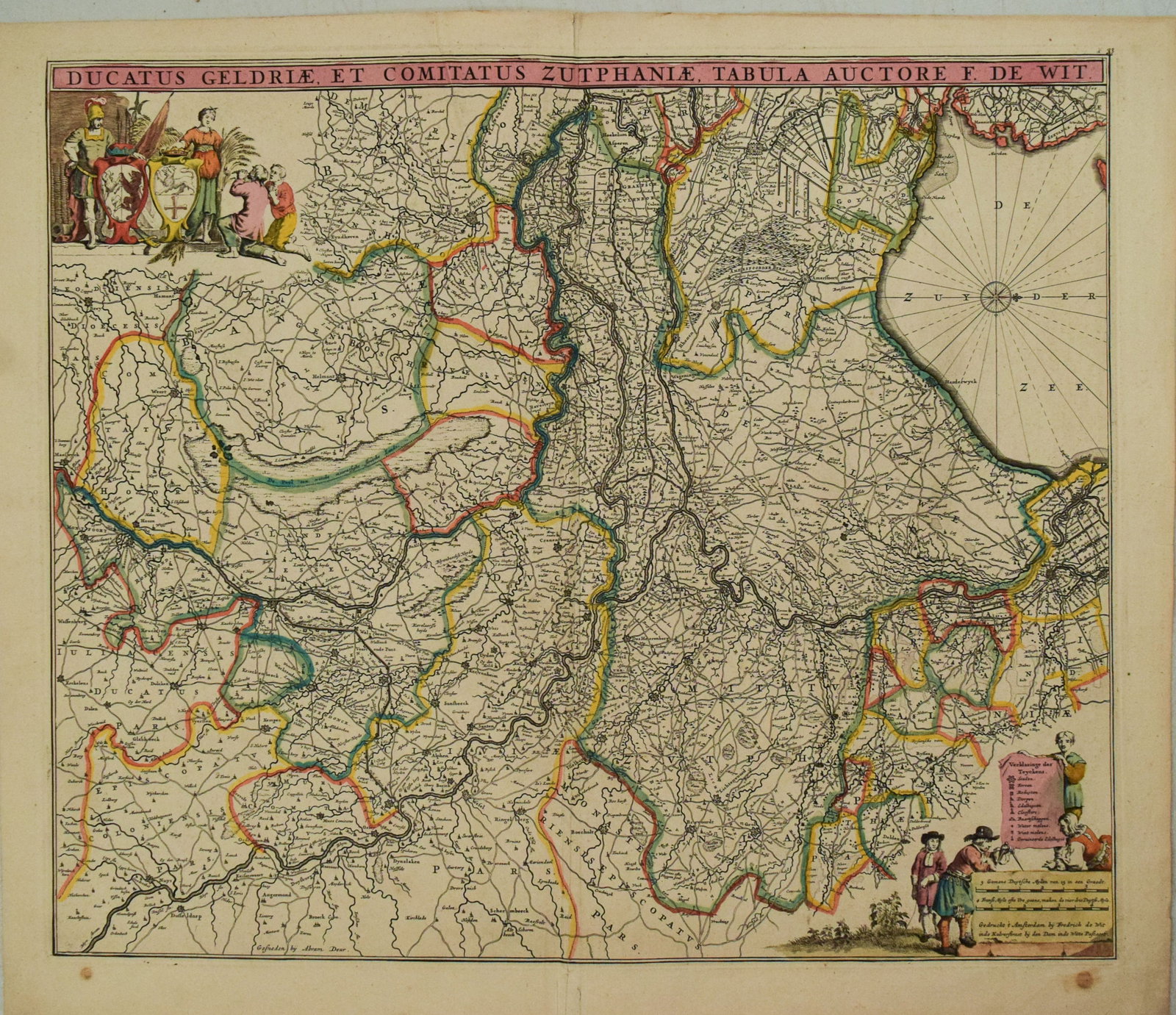 1680 Wit Map of Southern Netherlands -- Ducatus Geldriae, et Comitatus Zutphaniae, Tabula... (1 of 1)