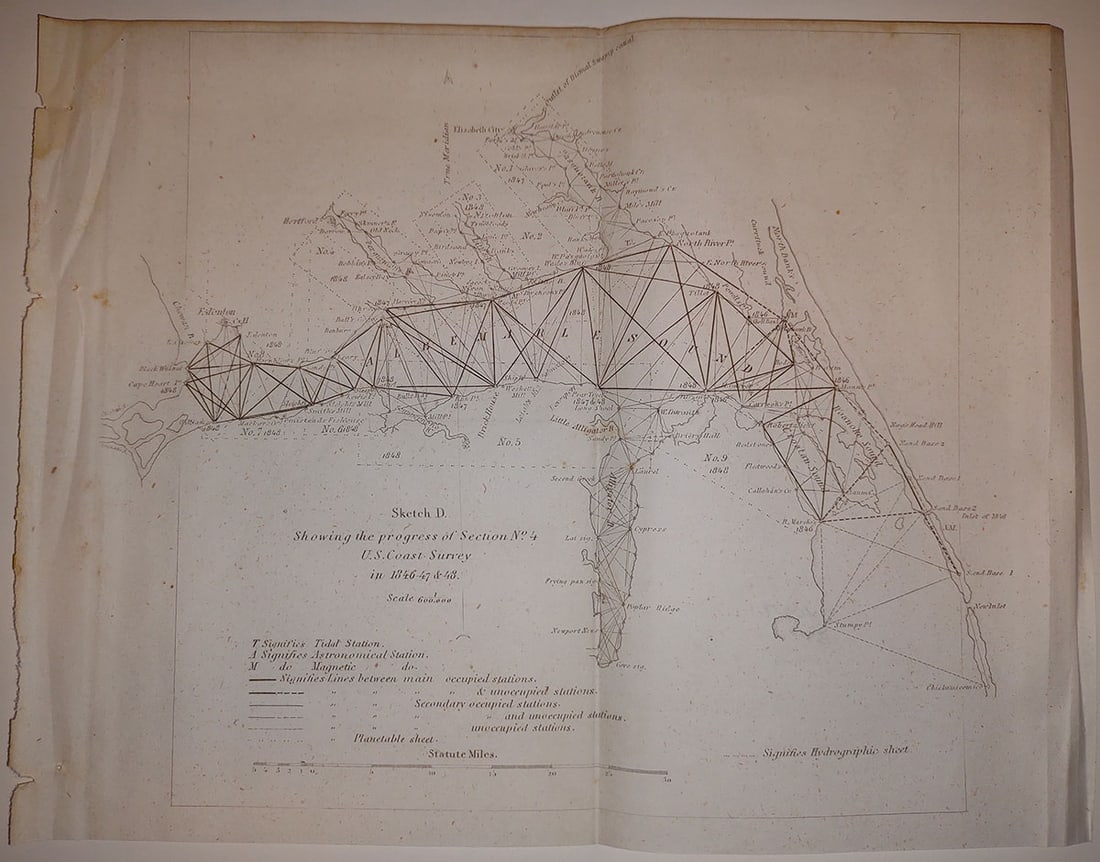 Sketch D. Showing the Progress of Section No.4 [Albemarle Sound]: Publication Date:1848Title:Sketch D. Showing the Progress of Section No.4 [Albemarle Sound],li>Cartographer:U.S. COAST SURVEYPublisher:U.S. COAST SURVEYBrief Description:"U.S. Coast Survey in 1846-47