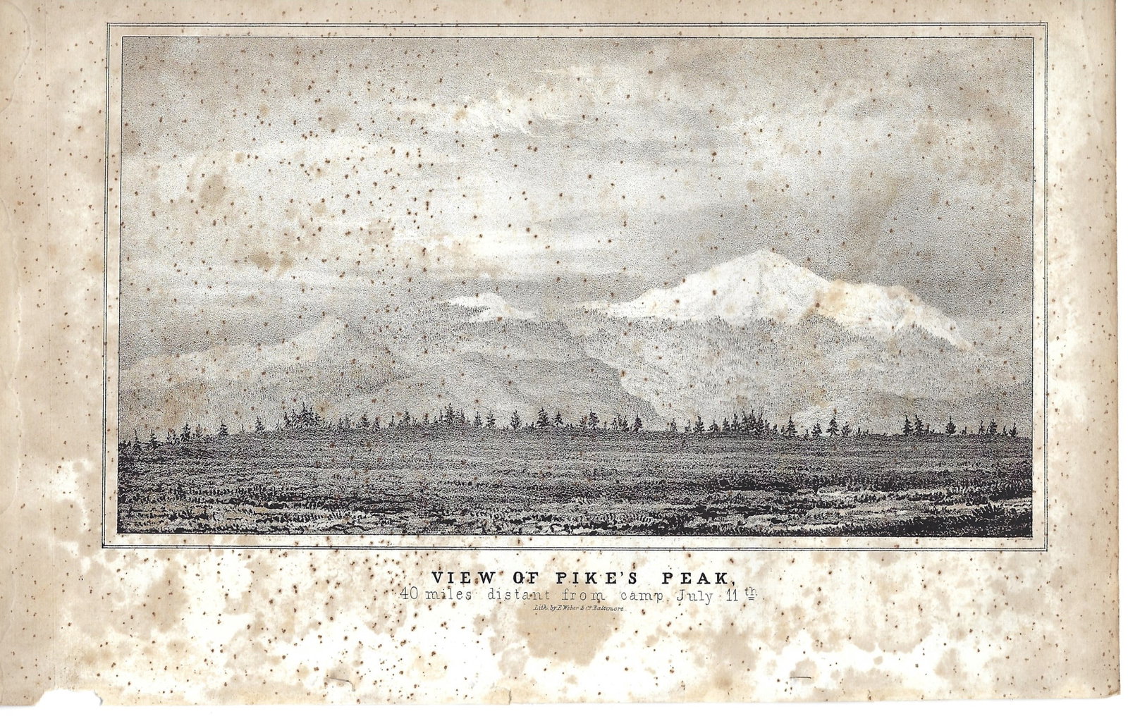 1845 Fremont Map of Pike's Peak -- View of Pike's Peak (1 of 1)