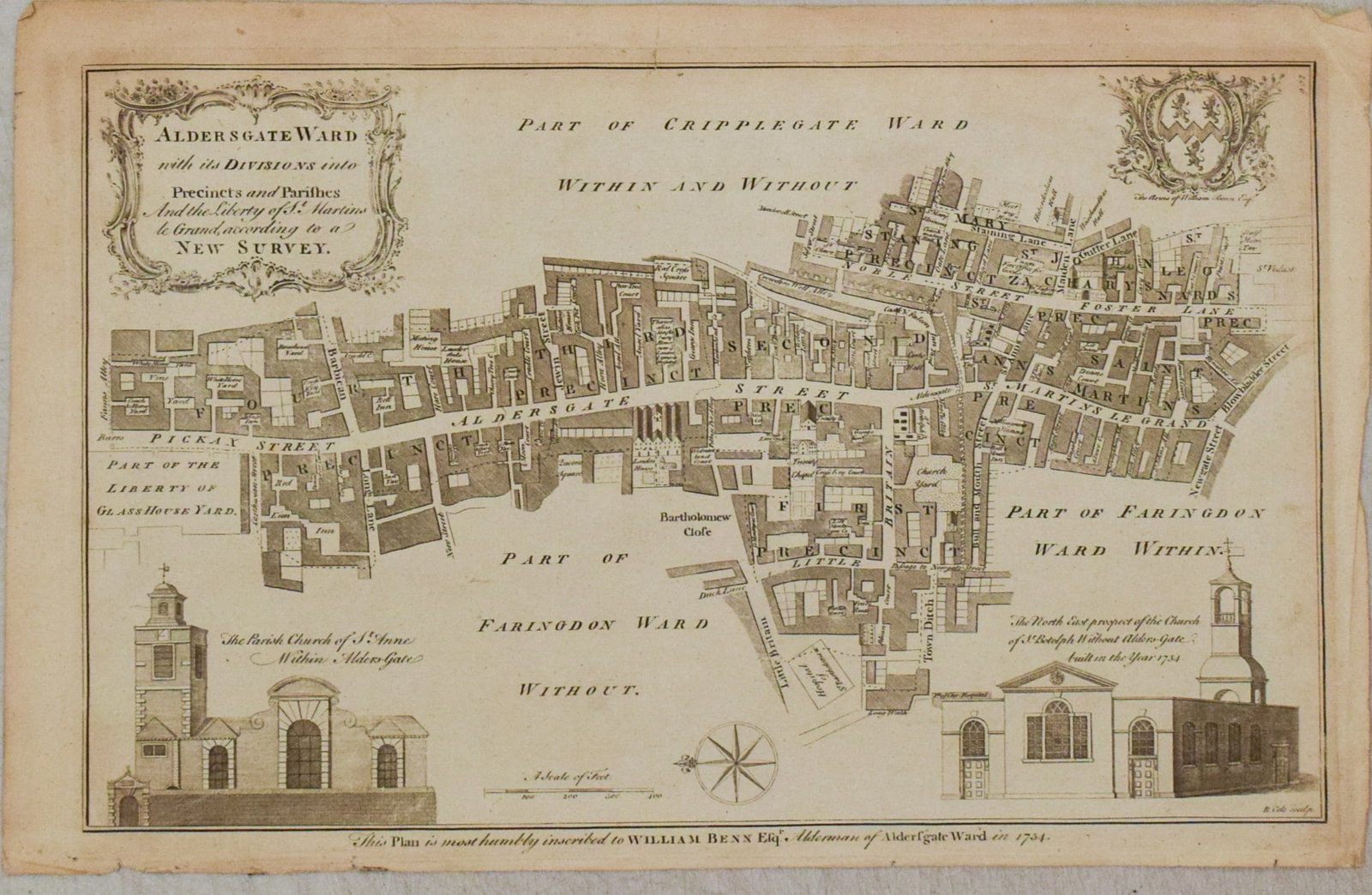 1767 London Magazine Map of "Aldersgate Ward…": Title: 1767 London Magazine Map of "Aldersgate Ward…"Cartographer:London MagazineYear/Place: 1767 c., LondonMap Dimension (in.):9.2 X 14.6 in.Description:This is an excellent and highly