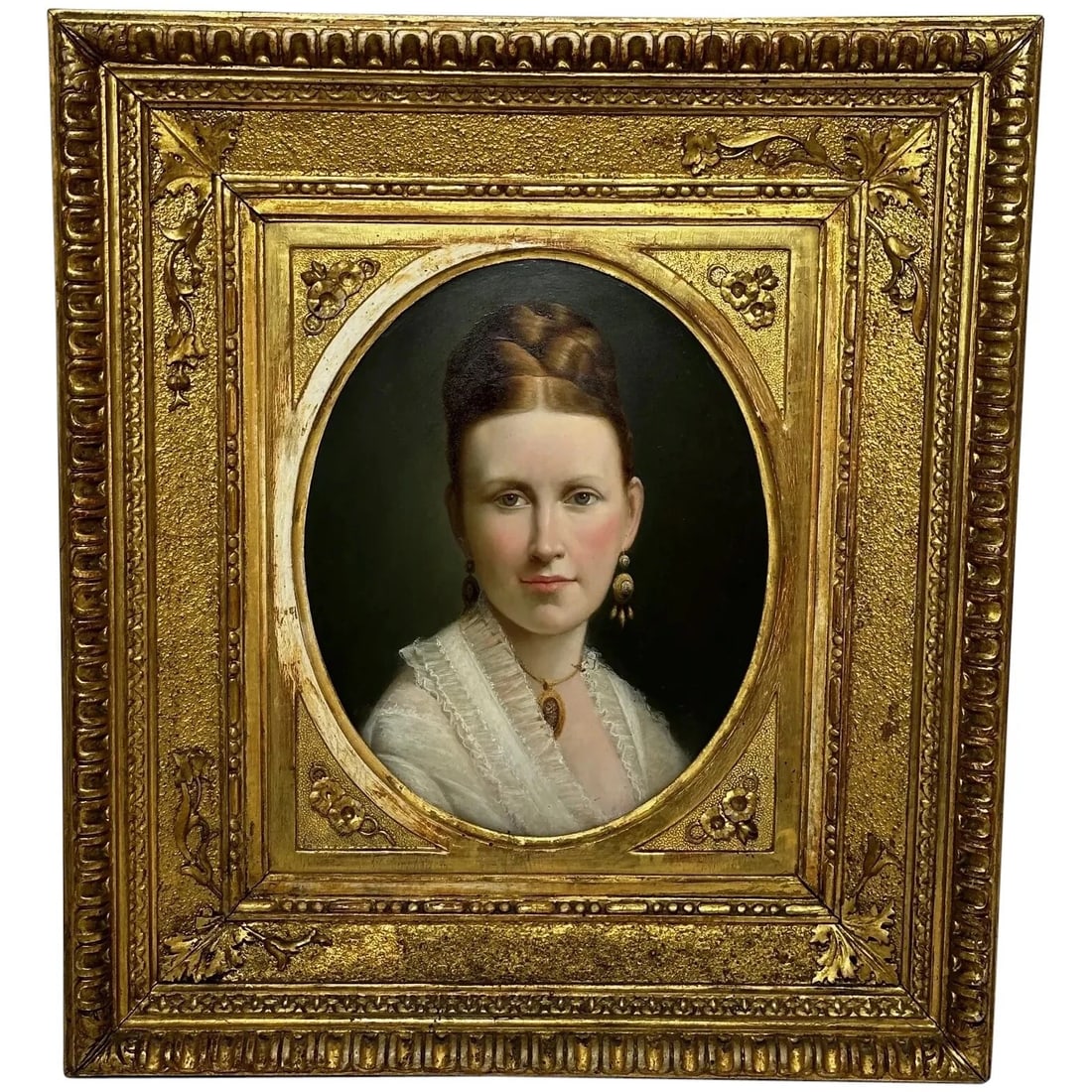 Victorian 19th Century Oil Painting Portrait Young Dutch Hague Lady Nobility (1 of 20)