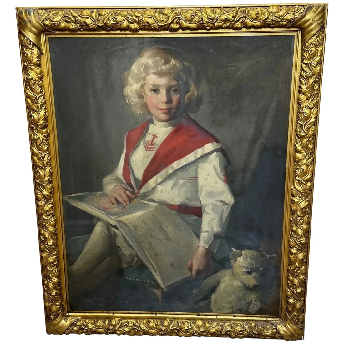 Oil Portrait of a Girl Reading, c1914 Signed By David Alison R.S.A. 1882–1955 (1 of 20)