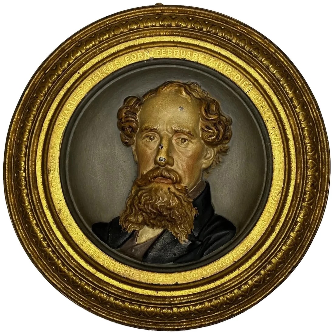 Victorian Gilt Bronze In Low Relief Charles Dickens Portrait Wall Sculpture (1 of 20)