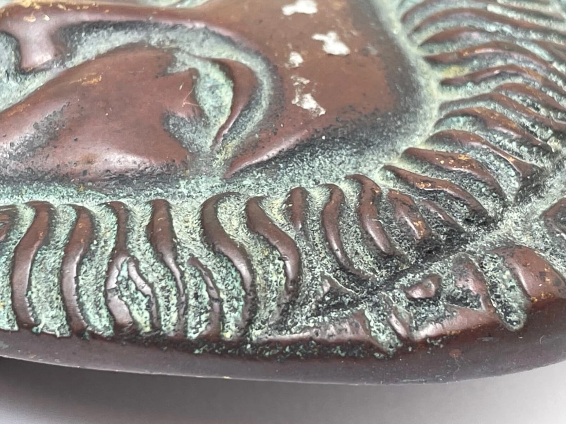 Antique Tudor Queen Of England Elizabeth 1st Ruff Collar Brass Door Knocker - 11