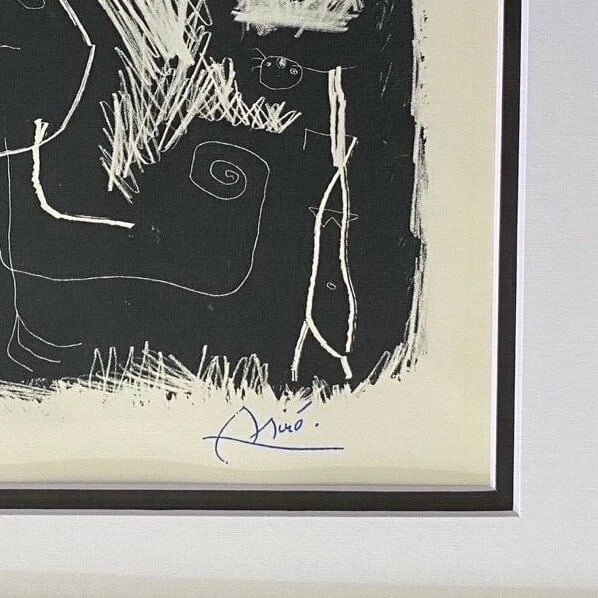 JOAN MIRO 1971 BEAUTIFUL SIGNED PRINT MATTED 11 X 14 - 2