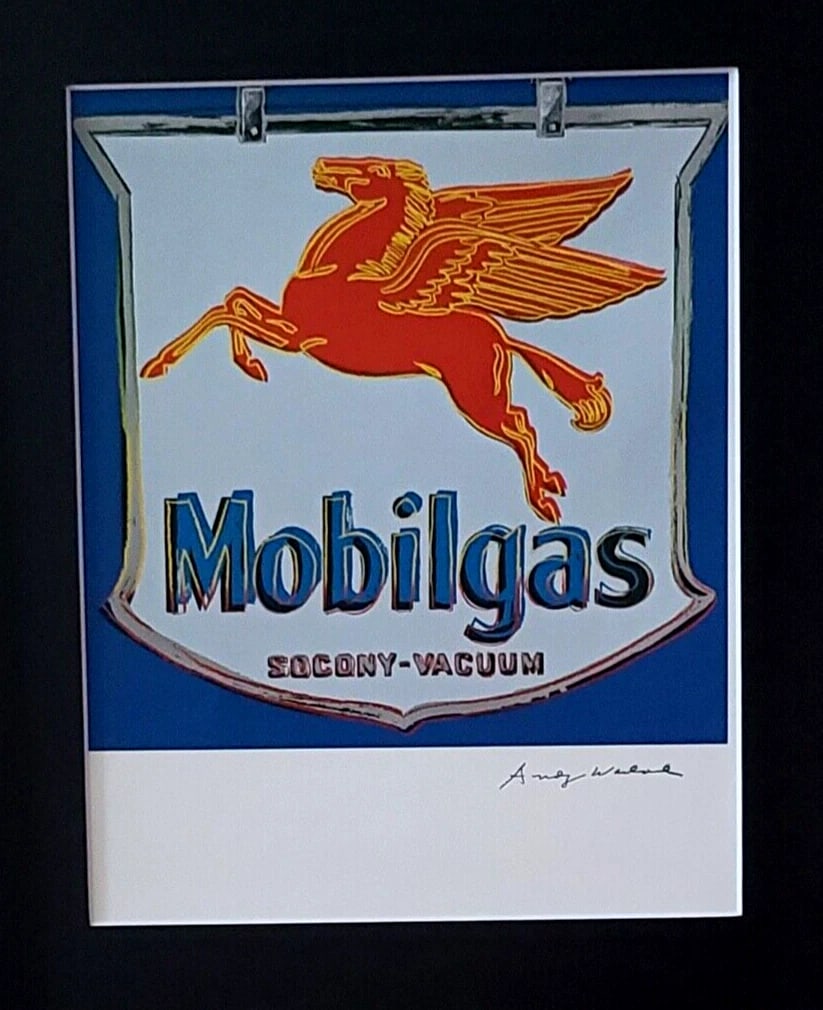 ANDY WARHOL + STUNNING 1980's SIGNED + MOBILGAS + PRINT MATTED & FRAMED - 2