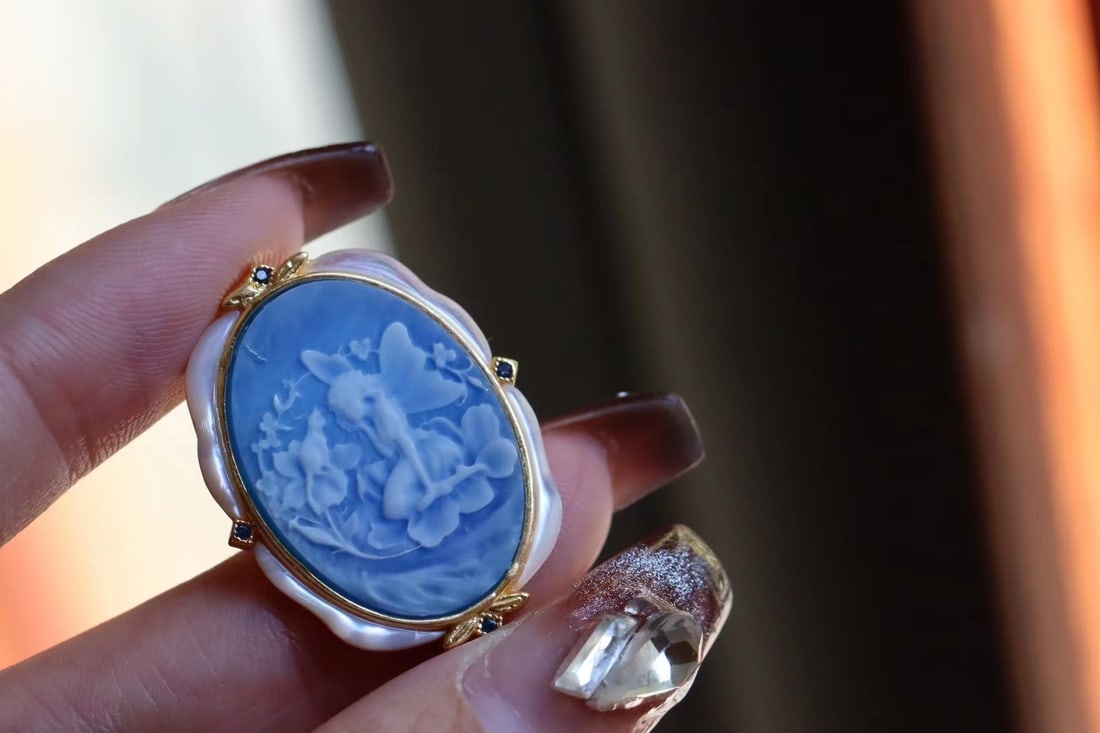 Agate Cameo Pendant Brooch - 2