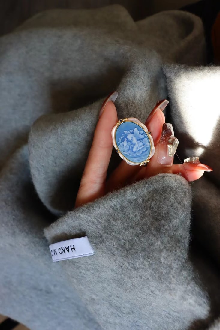 Agate Cameo Pendant Brooch - 7