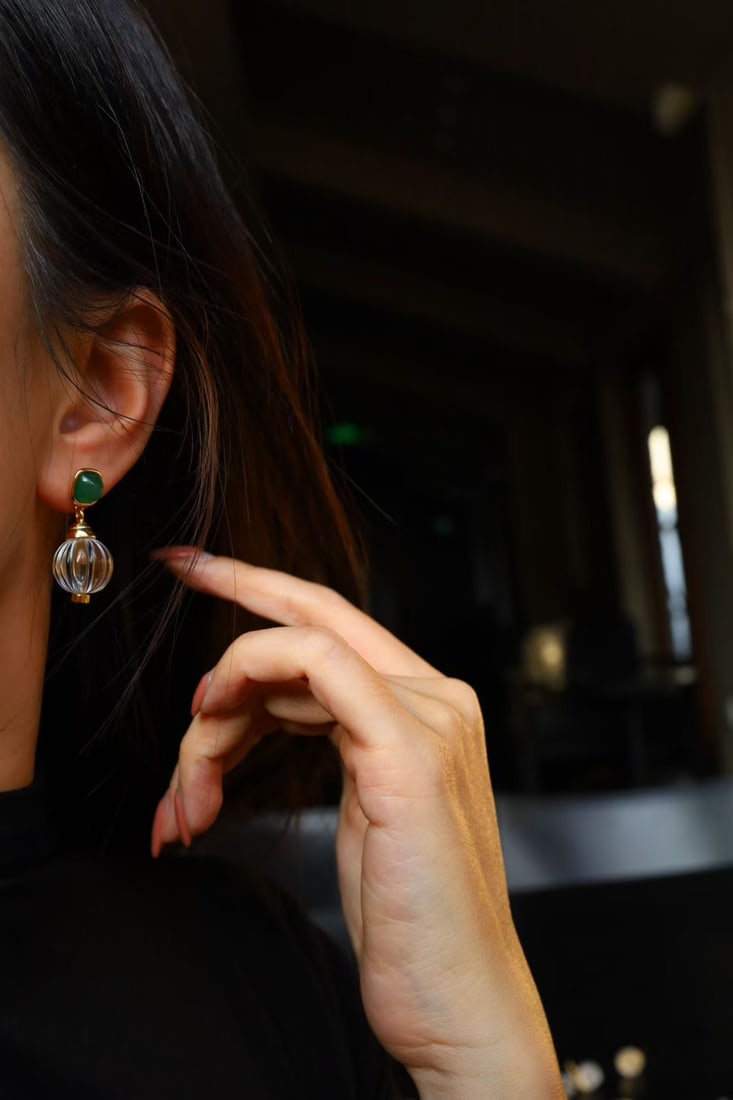 Silver Crystal Earrings - 4