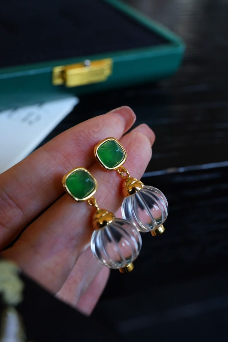 Silver Crystal Earrings - 7