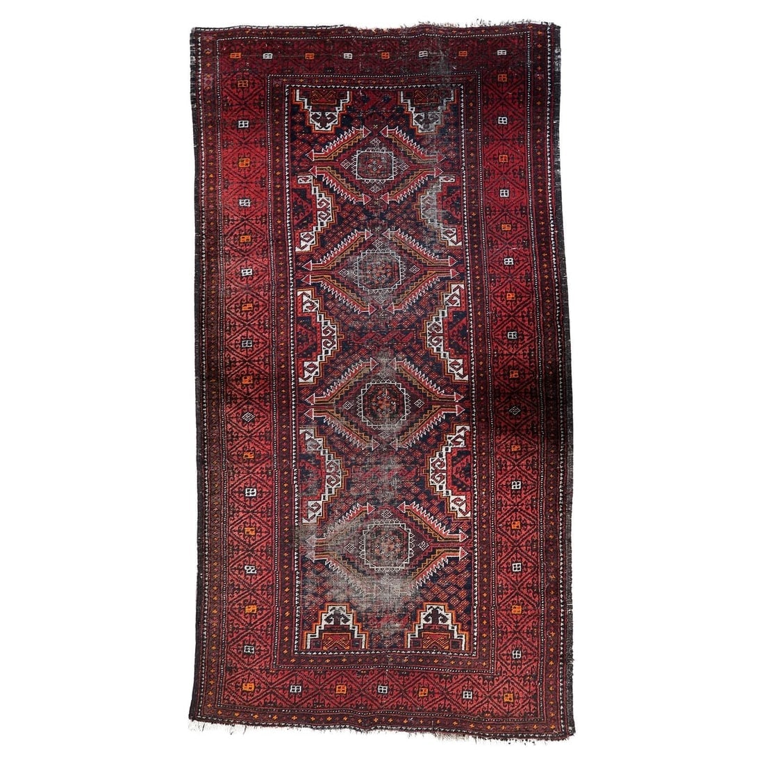 Antique Afghan Baluch Handmade Rug 3.1' x 6' (94cm x 183cm) 1920s (1 of 14)