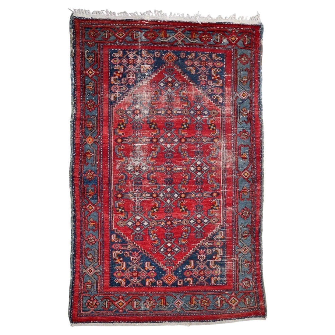 Antique Persian Hamadan Handmade Rug 4.2' x 6.7' 1920s (1 of 13)