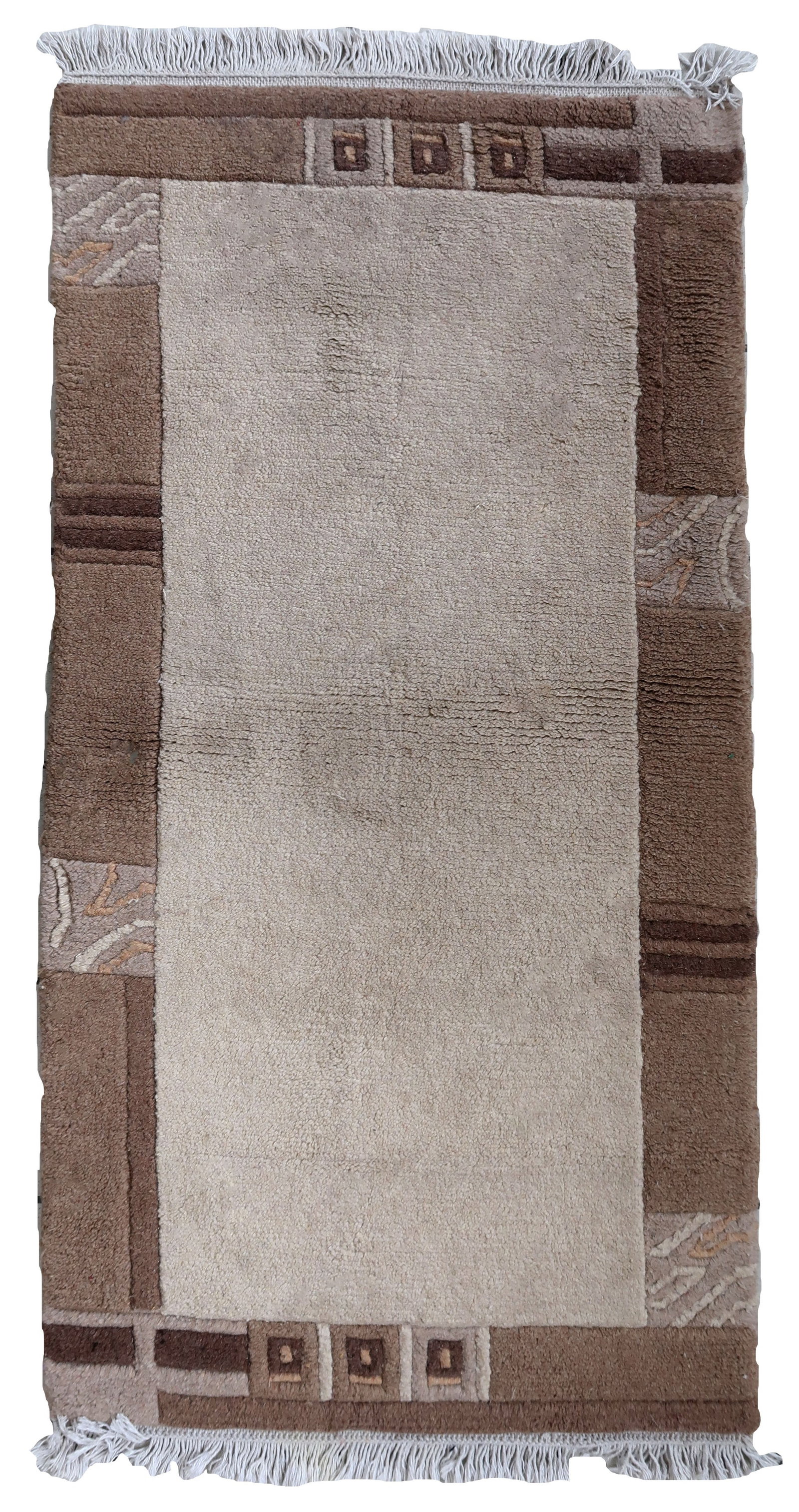 Handmade vintage Tibetan Khaden rug 2' x 4' (64cm x 124cm) 1970s (1 of 11)