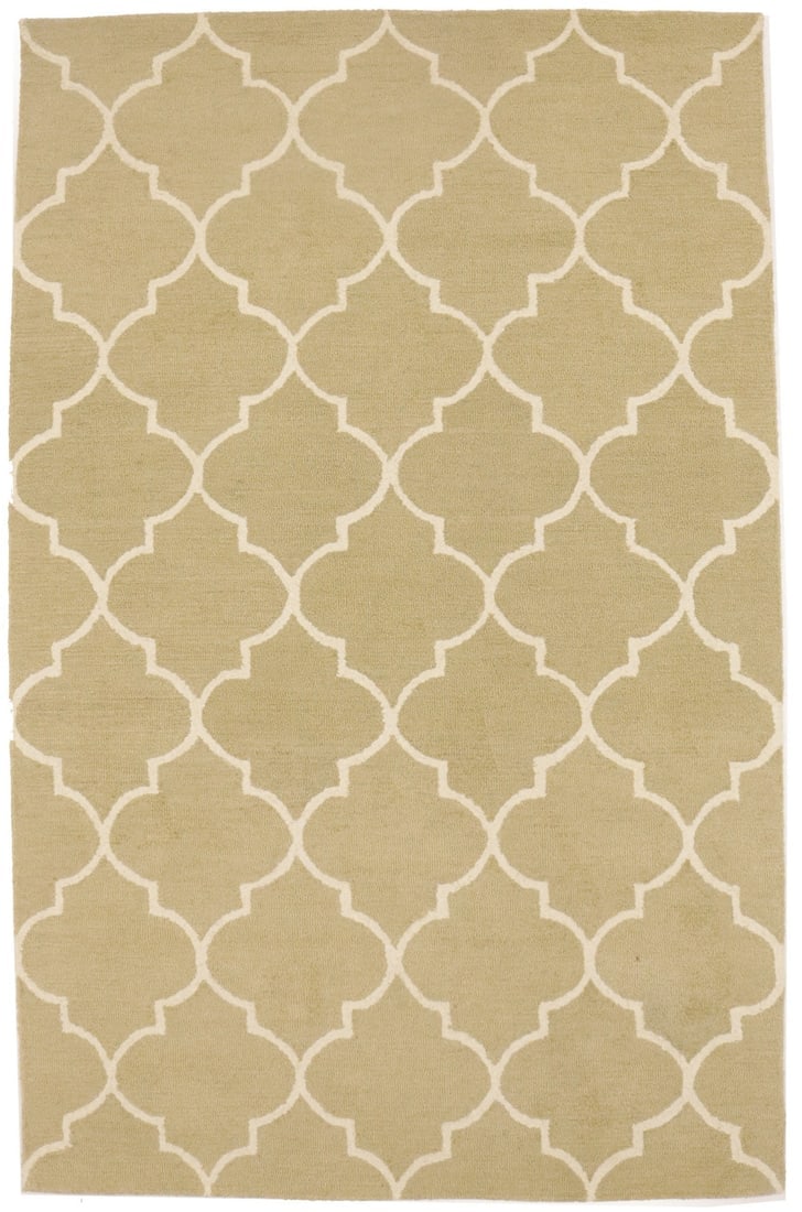 Beige Trellis 5X8 Hand-Tufted Modern Rug (1 of 12)
