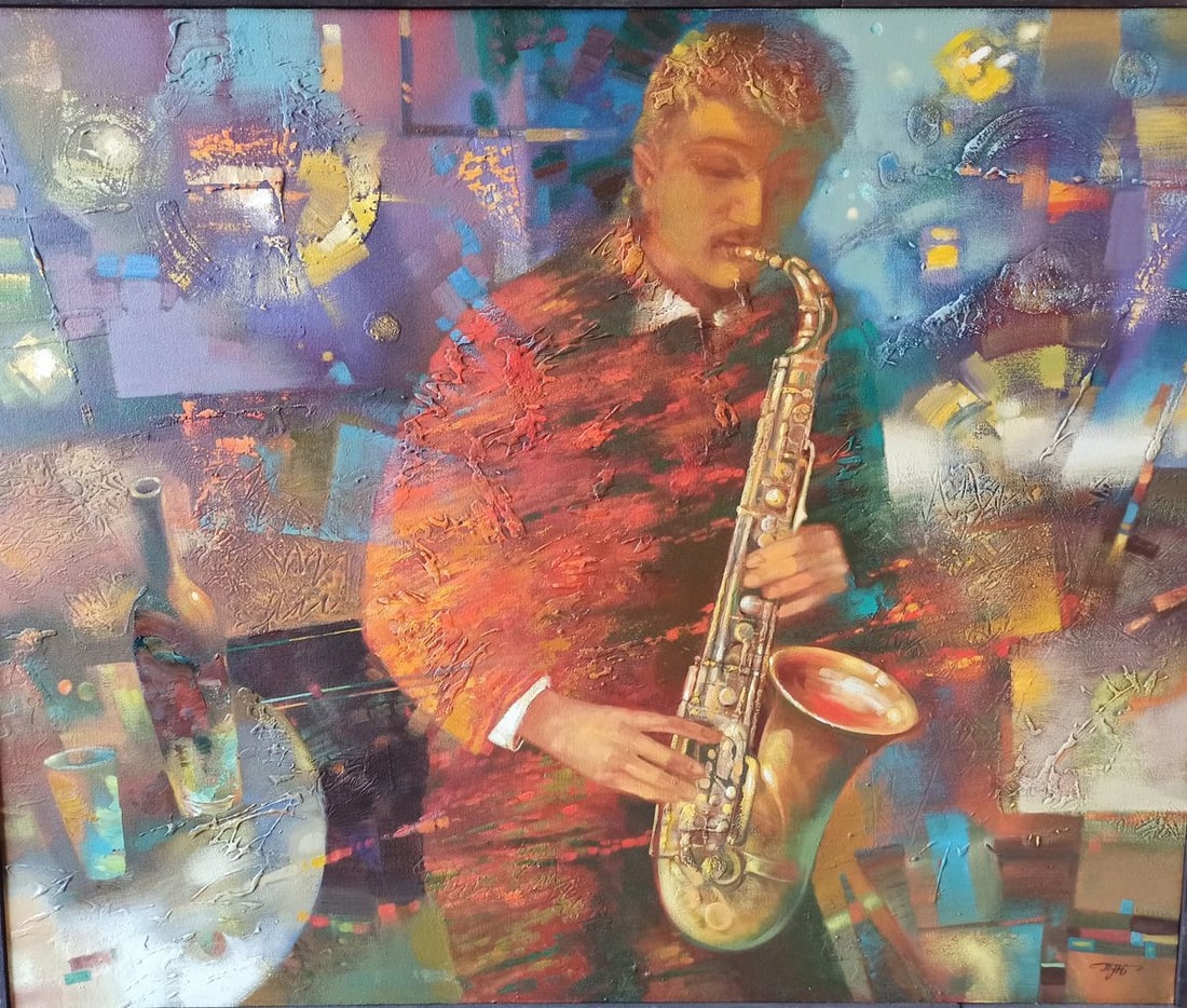 Abstract oil painting Night blues Anatoly Borisovich Tarabanov: Title: Abstract oil painting Night blues Anatoly Borisovich Tarabanov Description: Tar 124 *** ABOUT THIS PAINTING *** * TITLE: "Night blues" * ARTISTS: Anatoly Borisovich Tarabanov * SIZE: 90x110 cm/