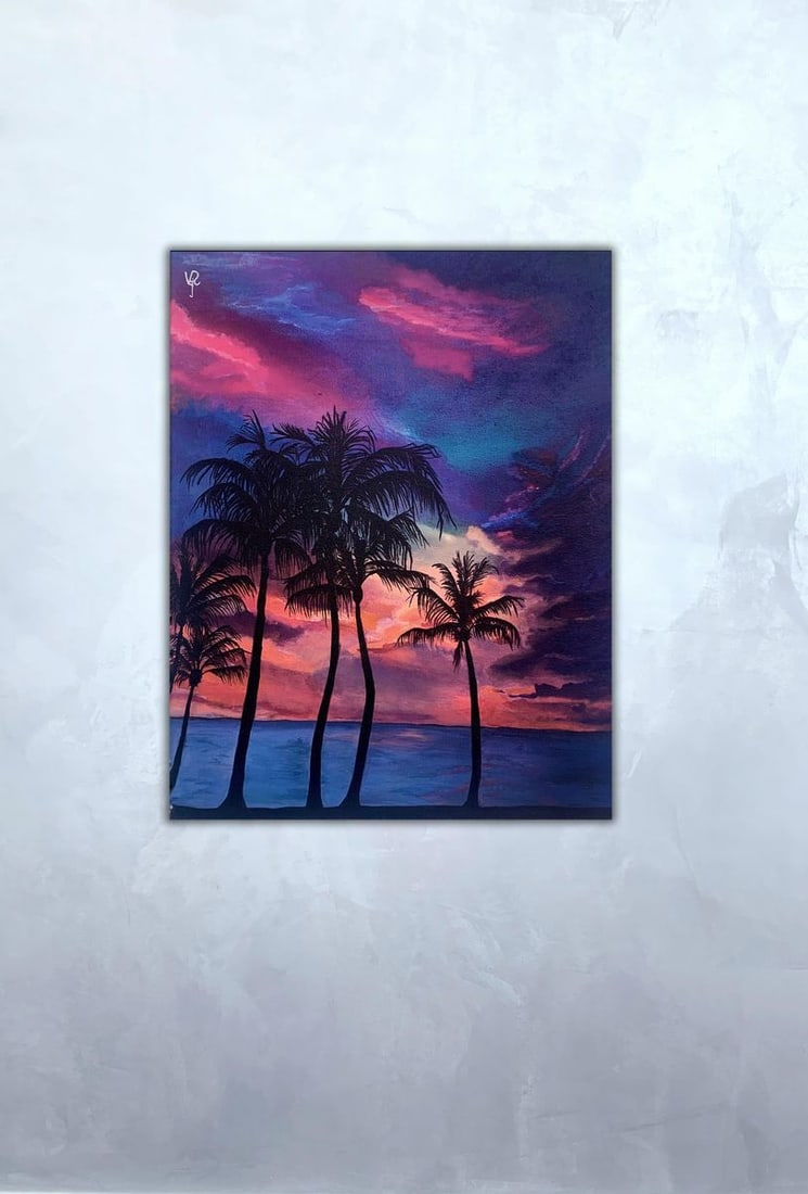 Abstract acrylic painting Where you can be Valeria Sign (1 of 4)