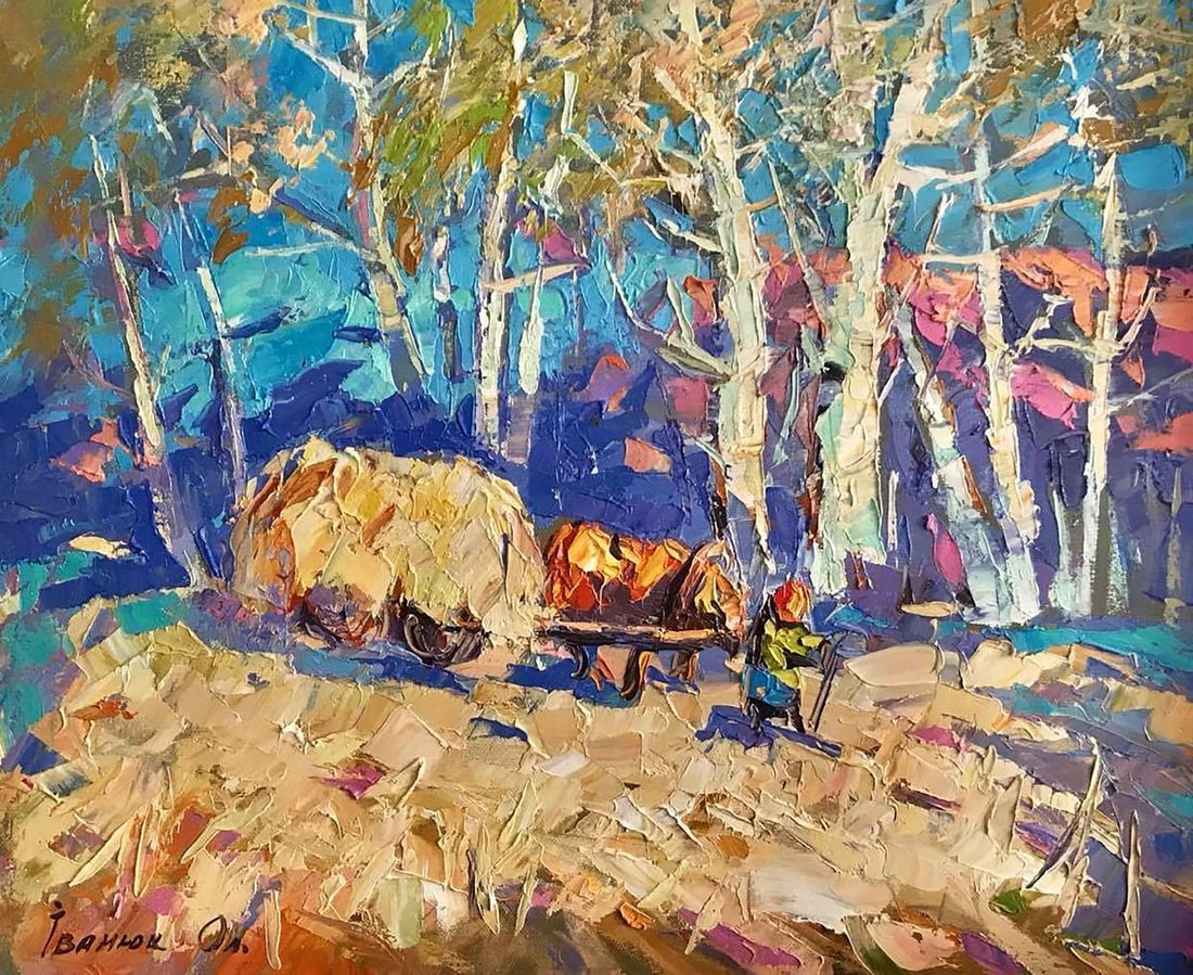 Oil painting Hay is being carried Kalenyuk Alex (1 of 6)