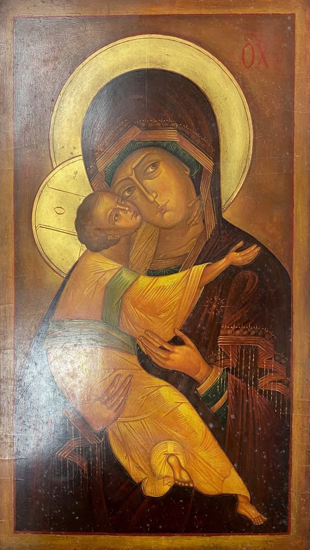 Our Lady of Tenderness: Title: Our Lady of Tenderness Description: Icon 53 *** ABOUT THIS ICON *** * TITLE: "Our Lady of Tenderness" * SIZE: 58x5x33.5 cm/'22.83x1.96x13.18 inches' * MEDIUM: wood * HAND PAINTED: Original