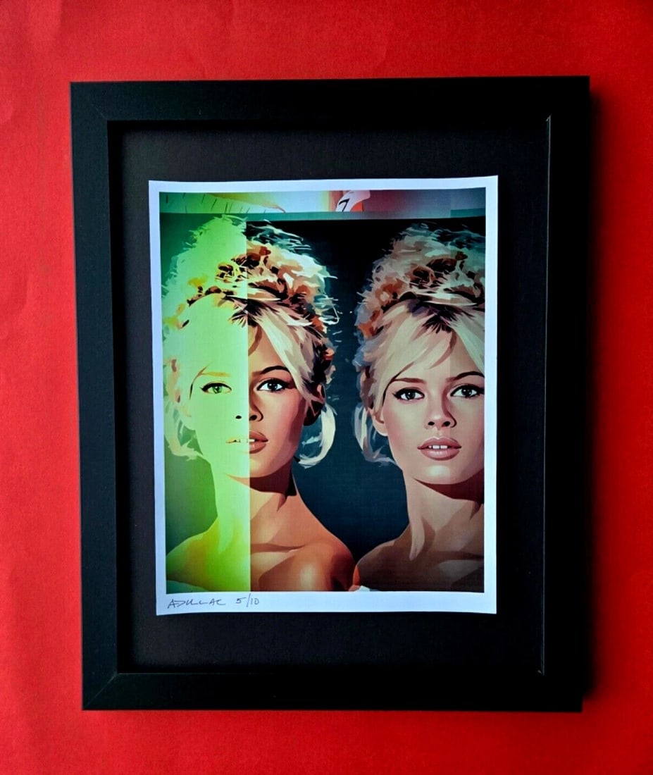 ALEXANDER DULAC | BRIGITTE BARDOT Hand Signed Print Edition of 10 COA: Alexander Du Lac " BRIGITTE BARDOT " This is a Beautiful and Elegant Hand Signed Authentic Giclee by renowned contemporary artist ALEXANDER DU LAC The print is 10x8in., measuring framed 15 inches in