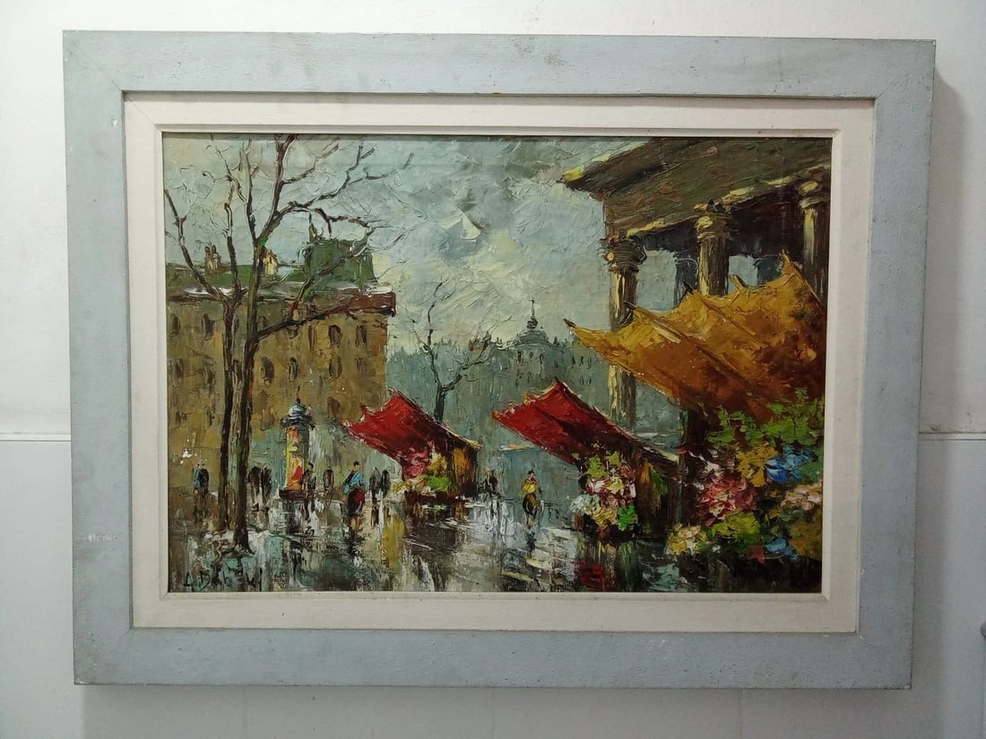 Anna Dubsky - Oil Canvas painting / French Landscape: * Fine Oil canvas painting by Anna Dubsky / Signed * Measures 19 x 27 Inches * Frame :26 x 35 Inches * Shipping to WORLDWIDE by DHL * Included Permission to export * Delivery Time - ( 5 - 7 Days )