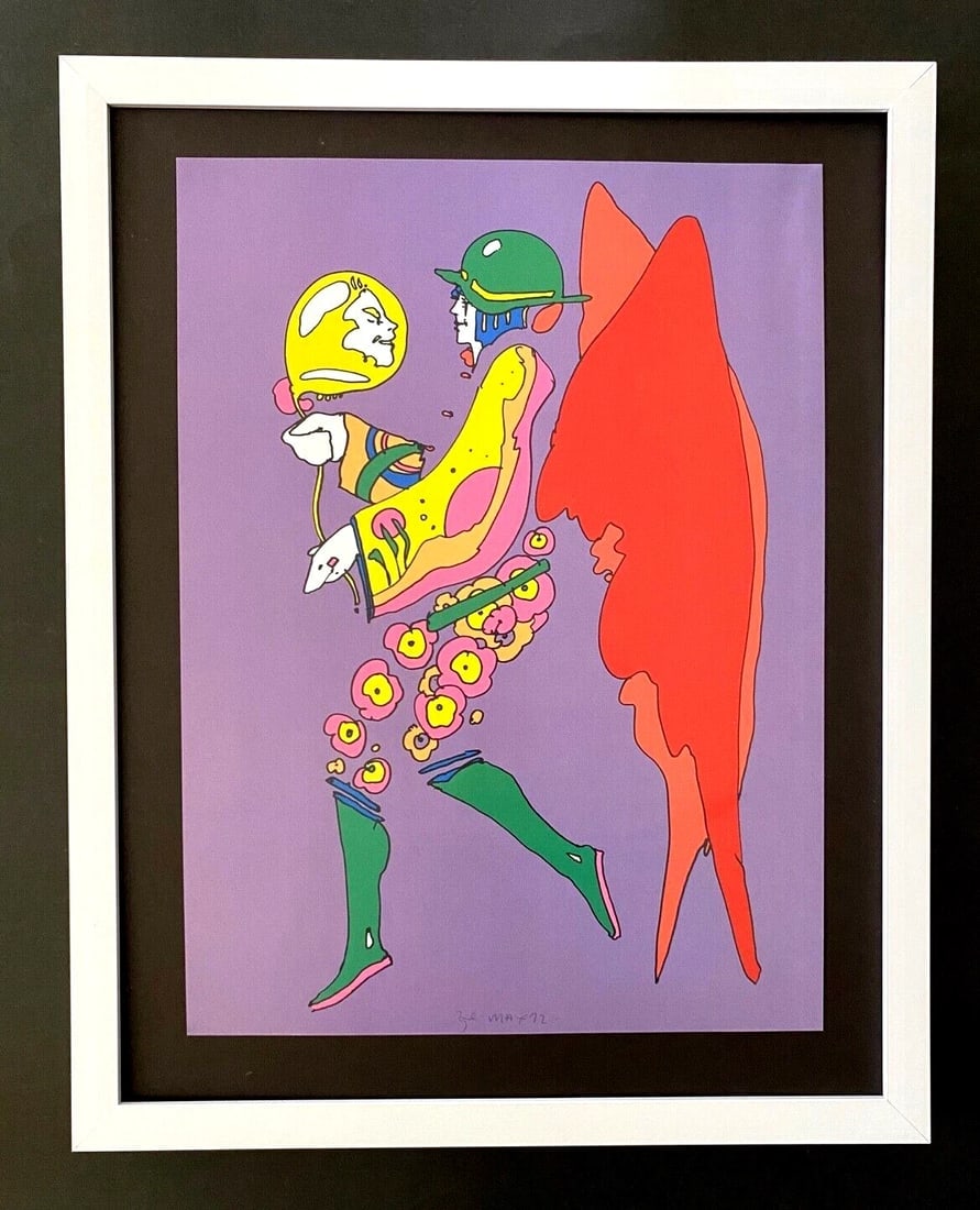 PETER MAX + BEAUTIFUL + POP ART SIGNED PRINT WITH NEW FRAME (1 of 4)
