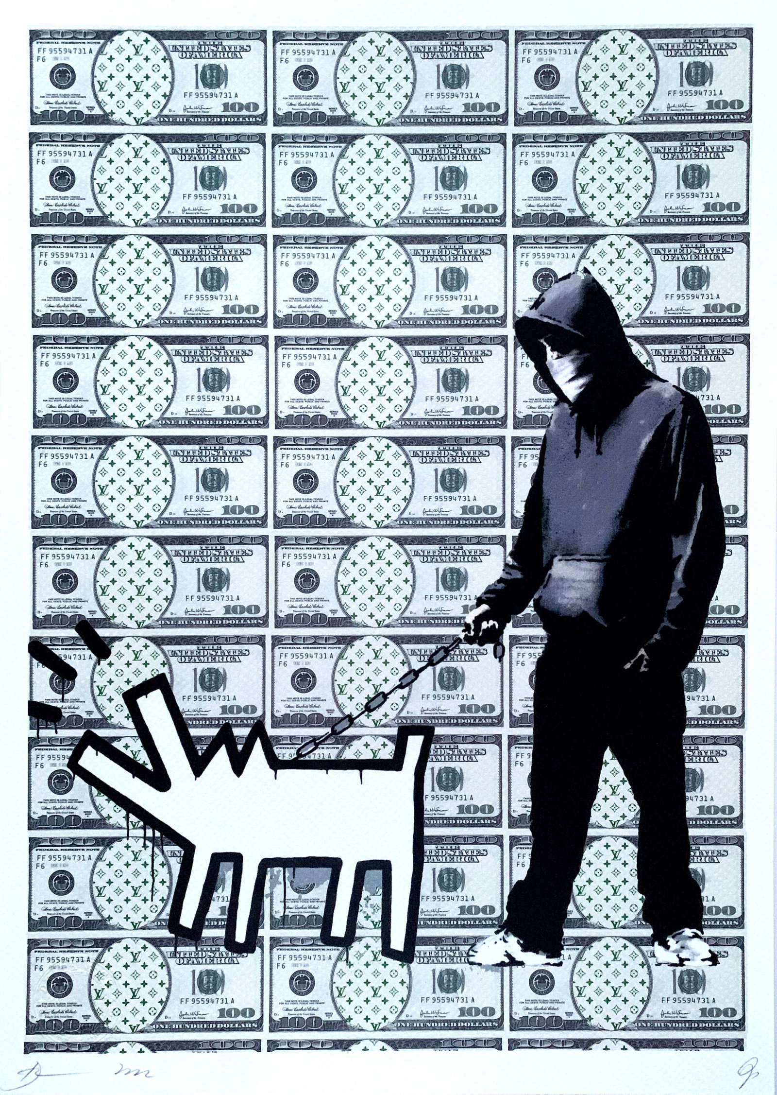 Death NYC Banksy Keith Haring: Title: Death NYC Banksy Keith HaringDate/Period:21st CenturyMaterials:Giclee on Fine art 300 gsm paperSize:17 3/4 x 12 1/2 inchesDescription:Artist: Death NYC, limited edition giclee on paper, out of