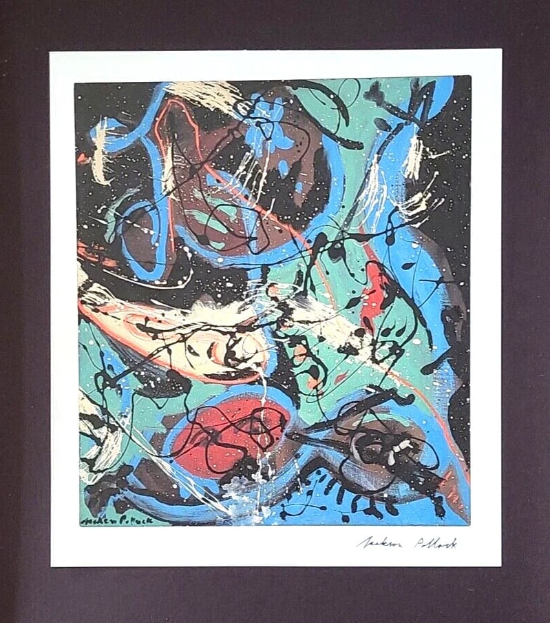 JACKSON POLLOCK + SIGNED VINTAGE PRINT FRAMED + BUY IT NOW! - 3
