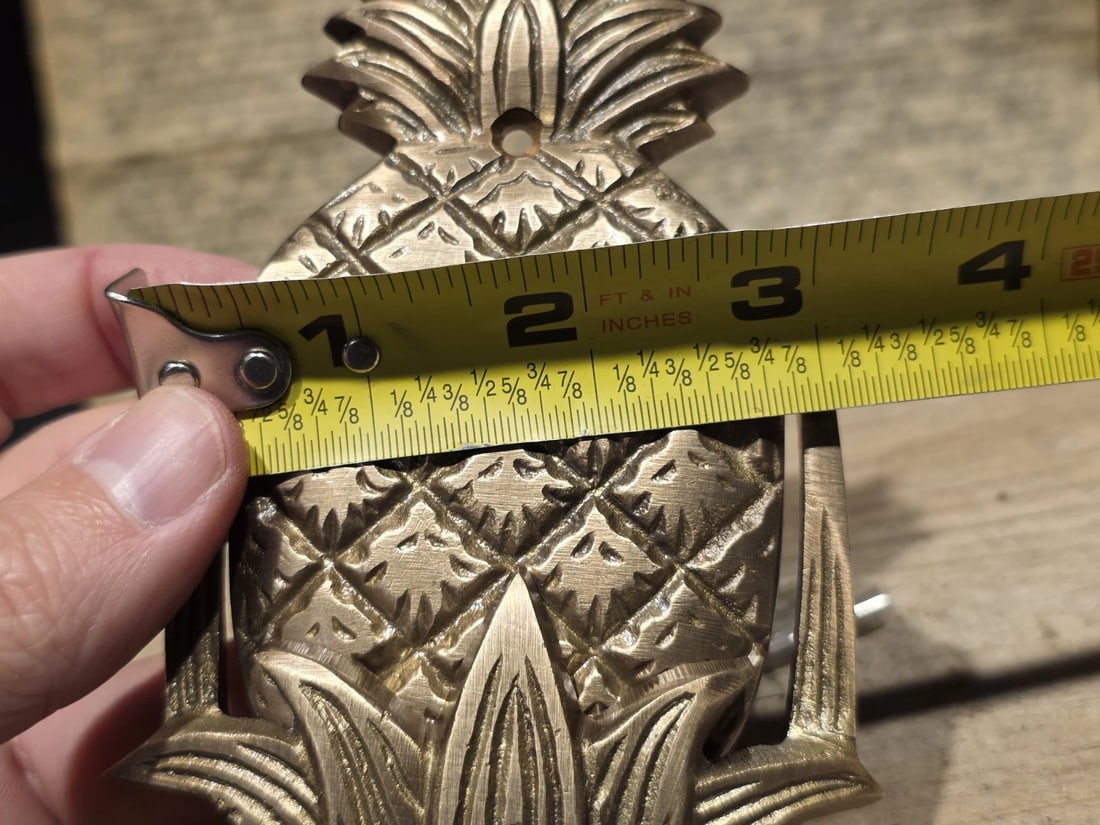 Solid Brass Pineapple Door Knocker Colonial Welcome Sign - 11