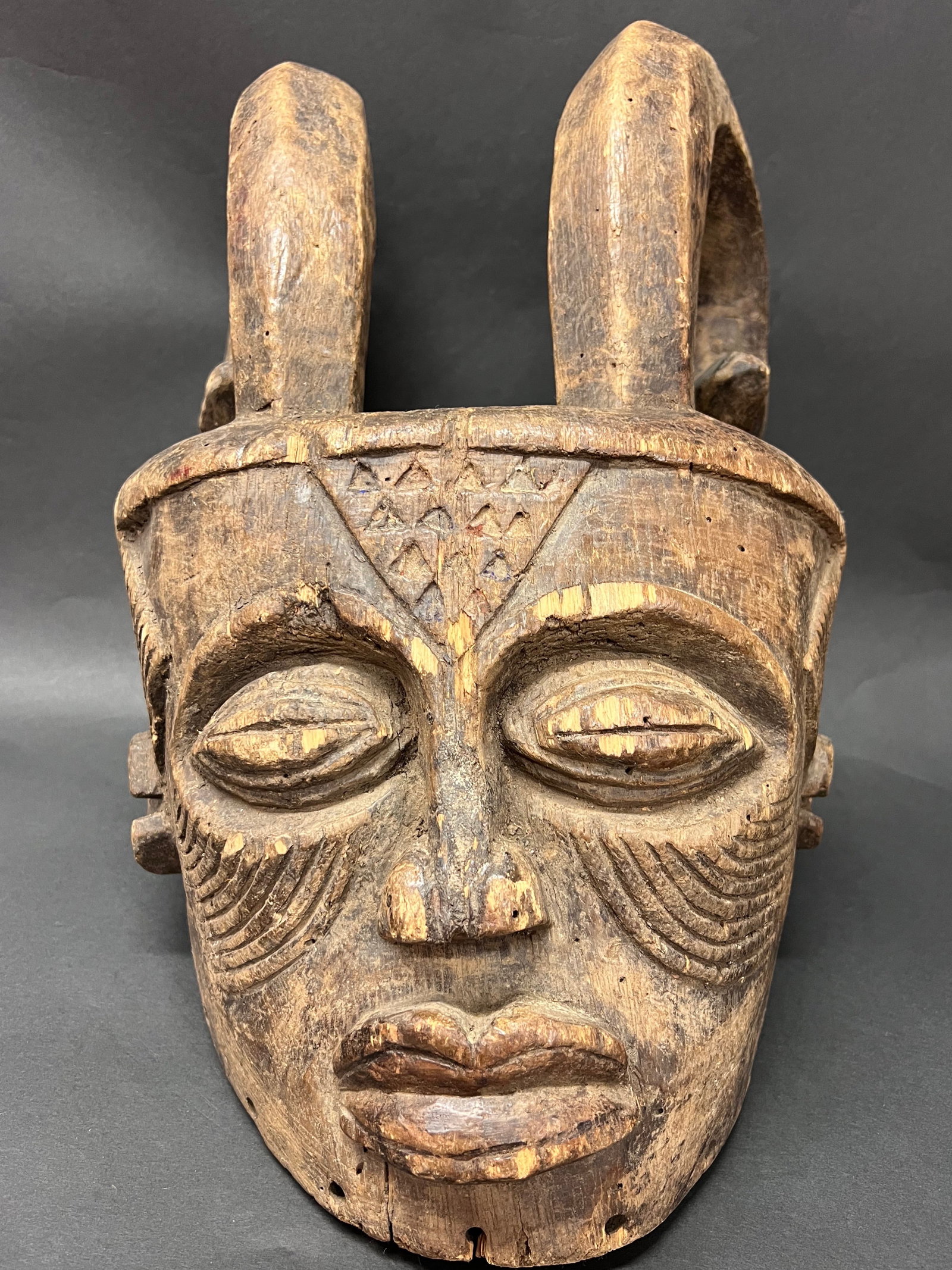 Carved Wood Kuba Helmet Mask (1 of 7)