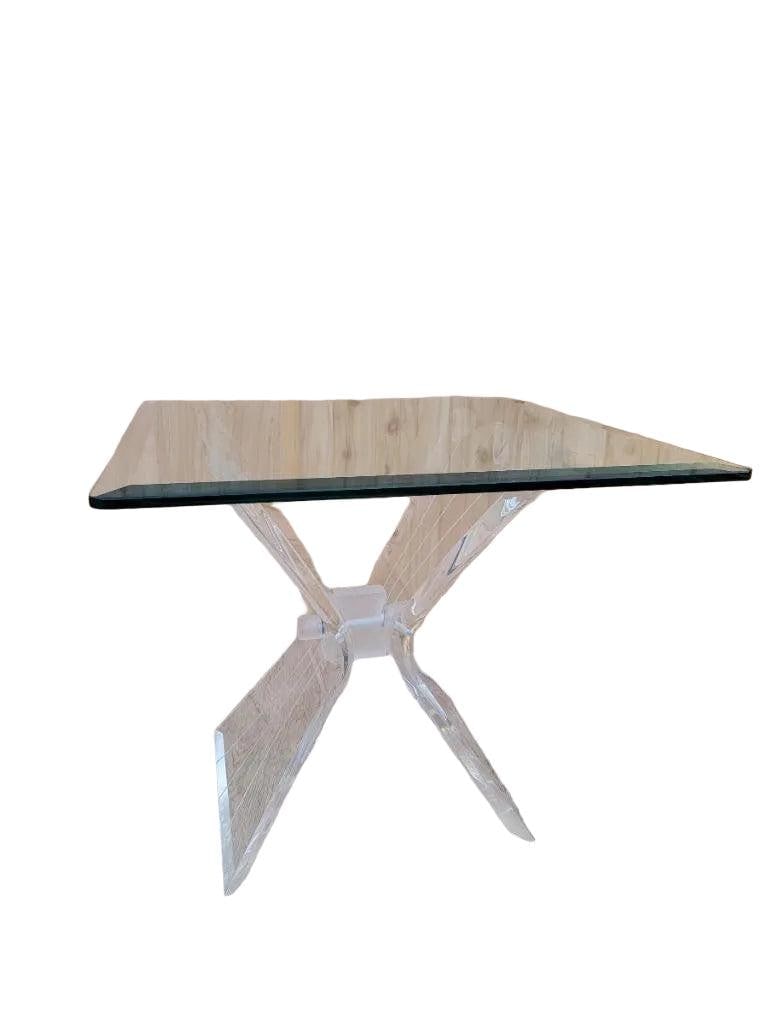 MCM Lucite Butterfly Side Table - 2