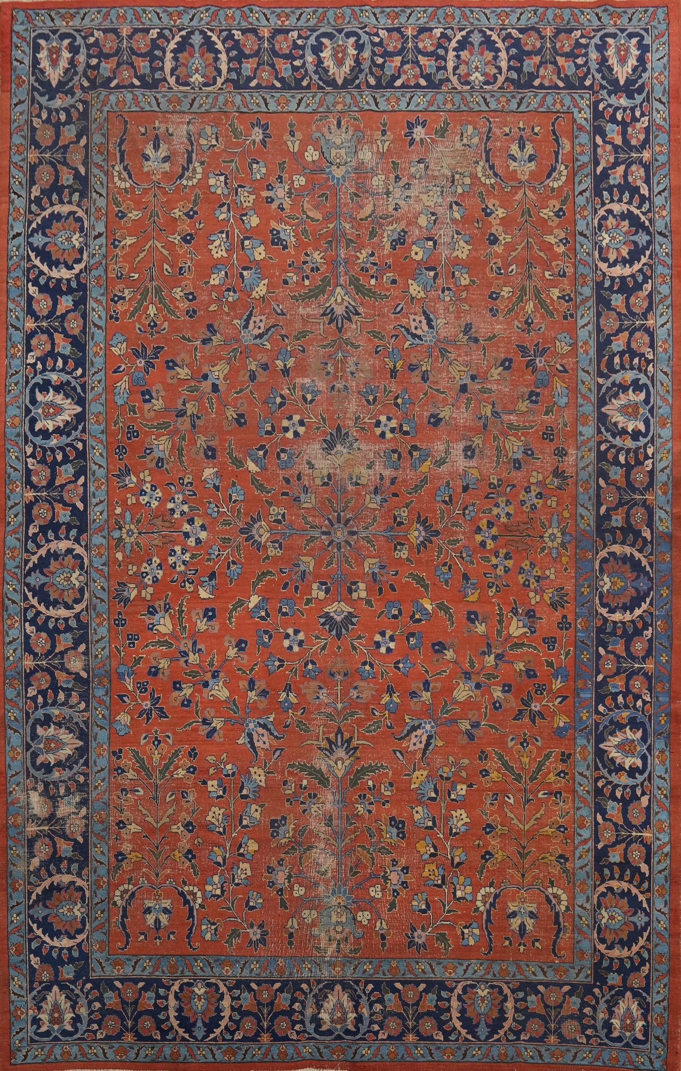 Pre-1900 Antique Sarouk Vegetable Dye Persian Rug 11x16 (1 of 3)