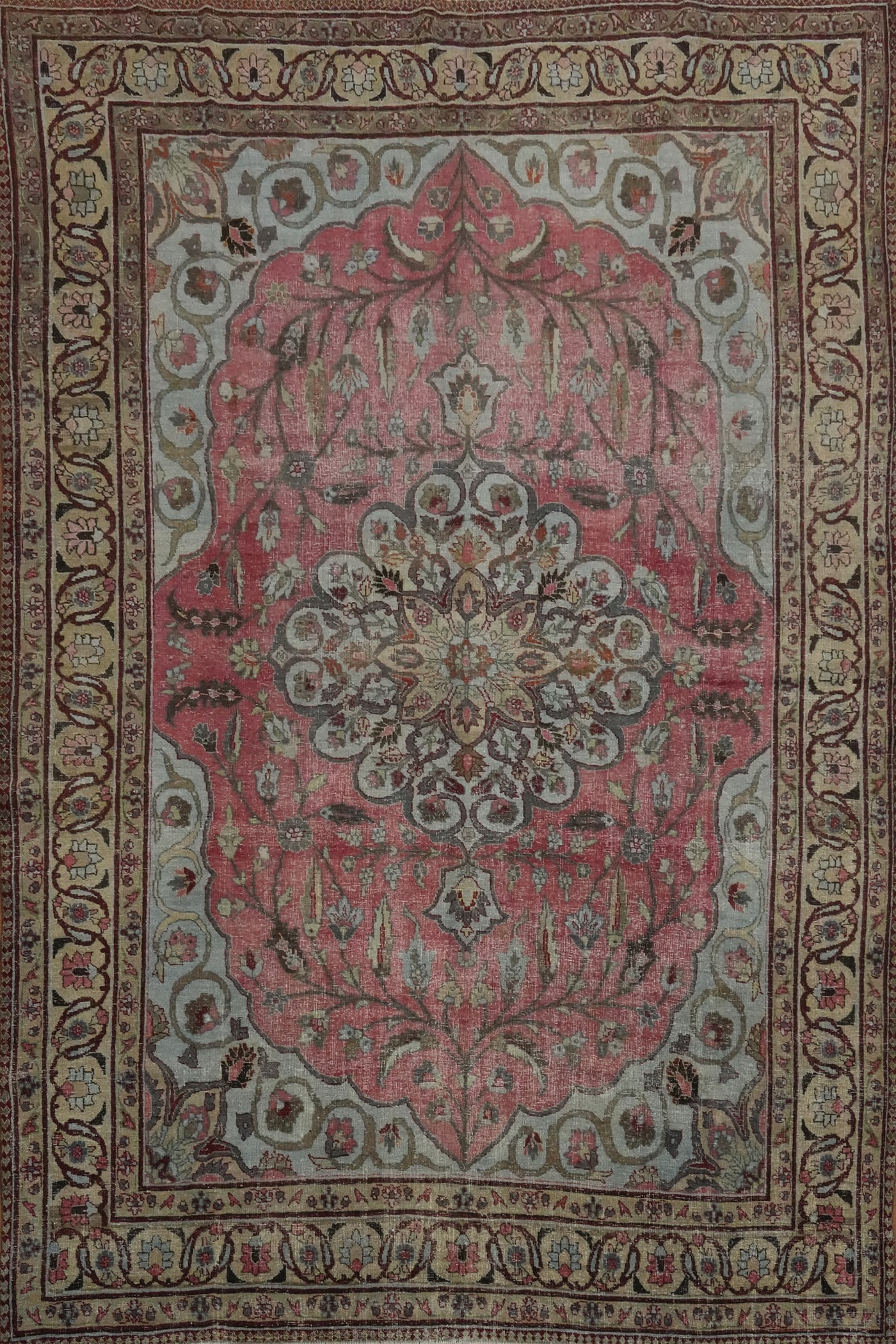 Antique Vegetable Dye Mashad Persian Area Rug 9x13: Title: Antique Vegetable Dye Mashad Persian Area Rug 9x13 Description:A Beautiful Genuine Iran ( Persia ) Mashad rug is Hand Knotted by skillful weavers in Iran ( Persia ) with
