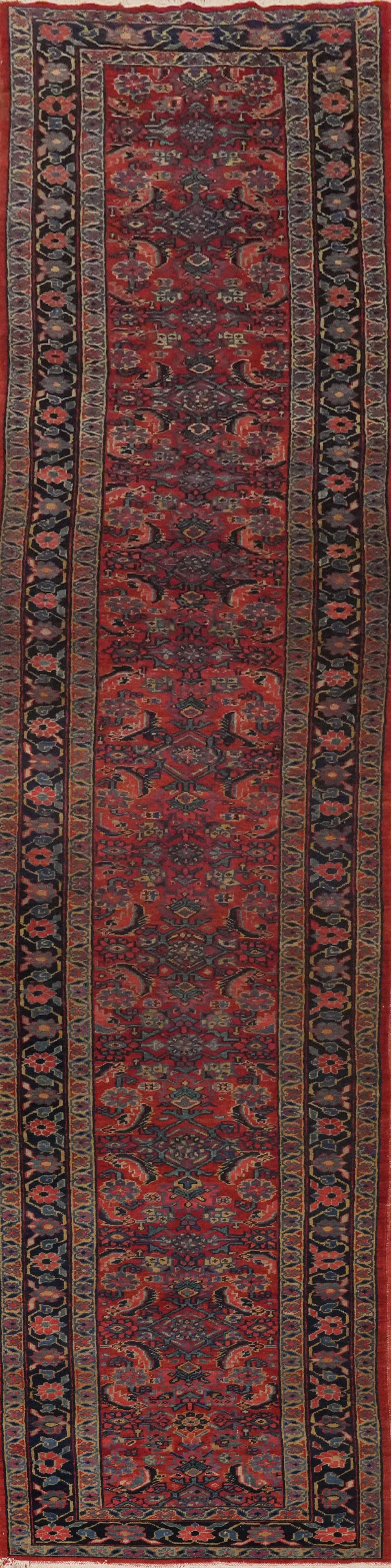 Antique Vegetable Dye Heriz Serapi Runner Rug 4x18 (1 of 2)