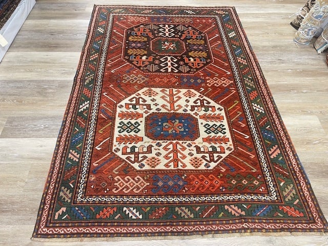 Antique Chajli Kazak Caucasian Rug-5232 (1 of 9)